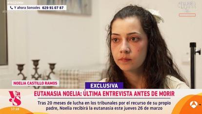 Noelia Castillo Ramos, interviewée par la télévision espagnole.
