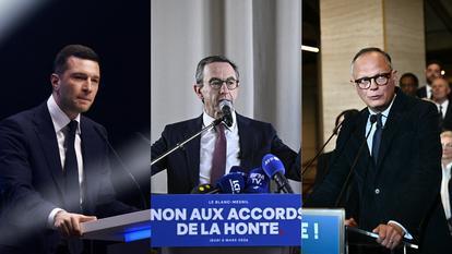 Jordan Bardella, Bruno Retailleau et Édouard Philippe.