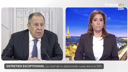 Sergueï Lavrov et Léa Salamé sur France 2.