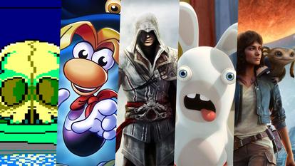 Zombi (1986), Rayman (1995), Assassin’s Creed (2007), les Lapins Crétins (2009), Star Wars Outlaws (2024).