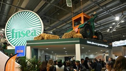 Le stand de la Fédération nationale des syndicats de propriétaires agricoles (FNSEA) au Salon international de l’agriculture de Paris, le 23 février 2026.