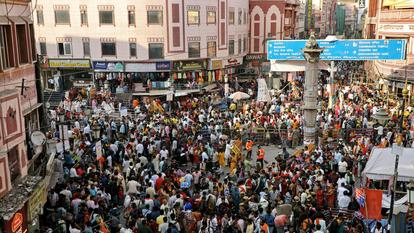 Image d’illustration d’une foule indienne dans la ville de Prayagraj, au nord de l’Inde.