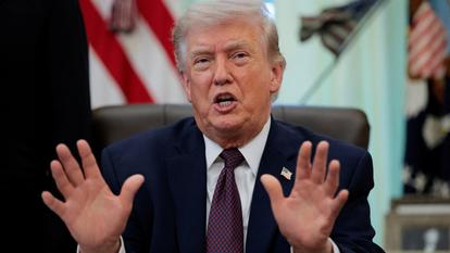 Le président américain Donald Trump dans le Bureau ovale de la Maison-Blanche à Washington, le 31 mars 2026.