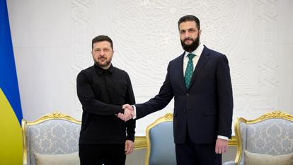 Volodymyr Zelensky et Ahmed Al-Charaa.