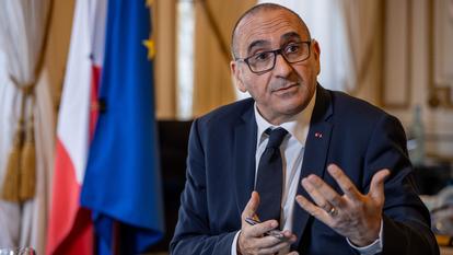 Laurent Nuñez, Ministre de l'Intérieur, répond aux questions du Figaro dans son bureau Place Beauvau, le 08 avril 2026.