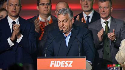 Viktor Orbán le 12 avril 2026 à Budapest (Hongrie).