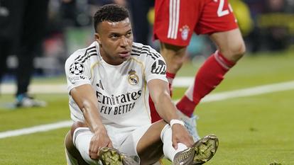Kylian Mbappé contre le Bayern Munich en Ligue des champions.
