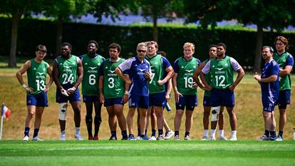 Fabien Galthié et les Bleus, cette semaine à Marcoussis.