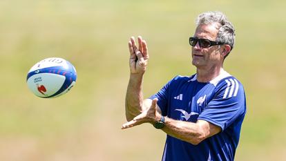 Fabien Galthié ce lundi lors d’un entraînement à Marcoussis.