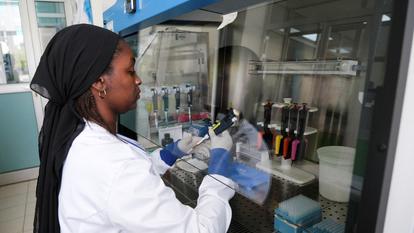 Dans un laboratoire où le génome du hantavirus a été séquencé à partir de l’épidémie d’avril 2026, à l’Institut Pasteur à Dakar, Sénégal, le 19 mai 2026.