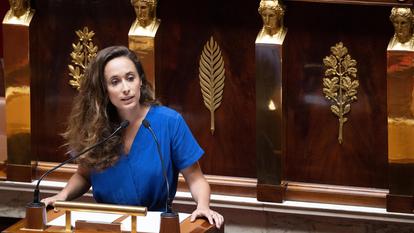Clémence Guetté, députée La France Insoumise à la tribune de l’Assemblée nationale.