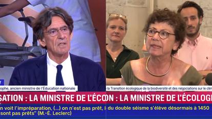 Luc Ferry et Monique Barbut, ministre de la Transition écologique dans «Un œil sur le monde» sur LCI