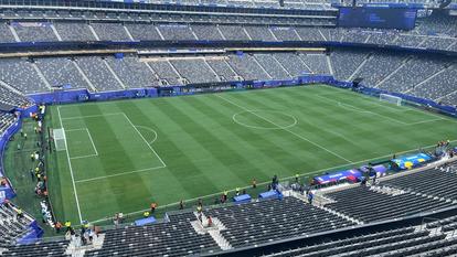 La pelouse du MetLife Stadium mardi avant France-Suède