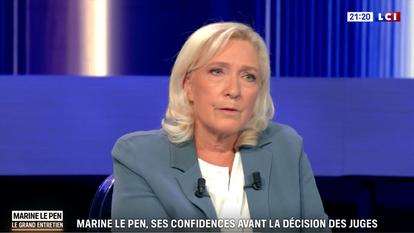 Marine Le Pen invitée mercredi soir de LCI.