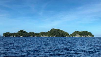 Vue d’ensemble des îles Rock, dans l’archipel de Palaos, situé dans le Pacifique.