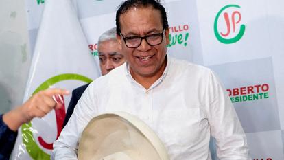Le candidat péruvien à la présidentielle, Roberto Sánchez, à Lima, le 12 juin 2026.