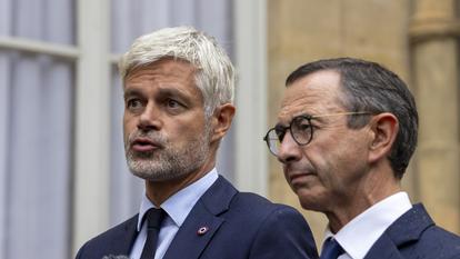 Laurent Wauquiez, patron des députés Droite républicaine, et Bruno Retailleau, candidat Les Républicains à la présidentielle.