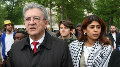 Jean-Luc Mélenchon et Rima Hassan, le 27 avril 2025.