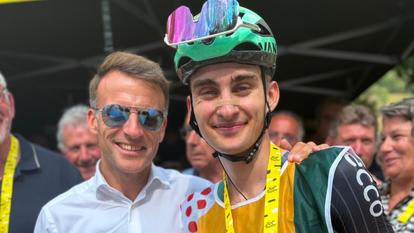 Paul Seixas en compagnie d’Emmanuel Macron à Gavarnie-Gèdre.