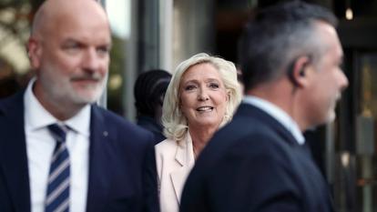 Marine Le Pen après son interview au JT de 20 heures de TF1, mardi 7 juillet 2026.