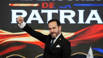 Le président élu de la Colombie, Abelardo de la Espriella, à Bogota, le 25 juin 2026.