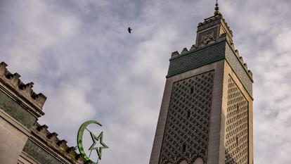 This photograph partially shows the Grande Mosquee de Paris (Paris' Great Mosque) on November 1, 2025. (Photo by Guillaume BAPTISTE / AFP)