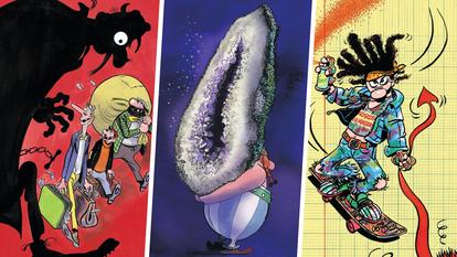 L’exposition met en scène la confrontation entre les grands personnages de la BD et la complexité de notre rapport à l’argent.