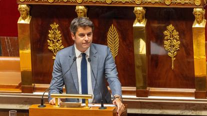 Le premier ministre Gabriel Attal lors de sa déclaration de politique générale, en 2024.