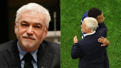 Pascal Praud, Didier Deschamps et Kylian Mbappé.