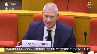 Hugues Moutouh lors d’une table ronde au Sénat en novembre 2025.