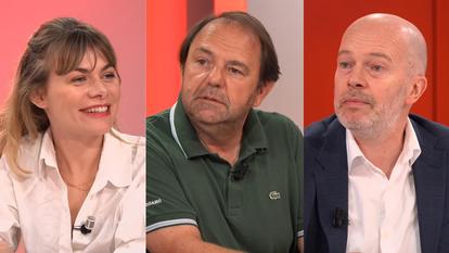 Sarah Lecœuvre, Laurent Louët et Nicolas Vollaire dans «Le Buzz TV».