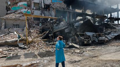 Usine de confiserie endommagée à la suite d’une attaque dans la ville de Horlivka (Gorlovka), dans la région de Donetsk, zone de l’Ukraine contrôlée par la Russie, le 17 juillet 2026.