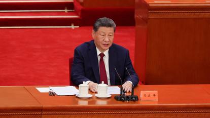 Le président de la République Populaire de Chine Xi Jinping lors du 105e anniversaire du parti communiste chinois, à Pékin, le 1er juillet 2025.