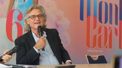 Kurt Russel en conférence au festival de télévision de Monte-Carlo.