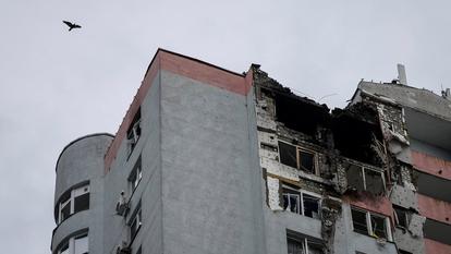 Un immeuble de Kiev touché par une attaque de drone russe (photo d’illustration).