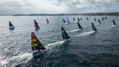 Les participants au départ de la 57e édition de la Solitaire du Figaro, le 17 mai dernier, à Perros-Guirec, dans les Côtes-d’Armor.