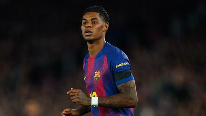 Marcus Rashford pendant son dernier match sous les couleurs du FC Barcelone.