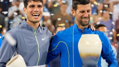 Novak Djokovic s’était imposé face à Carlos Alcaraz en finale pendant les masters 1000 de Cincinnati 2023.
