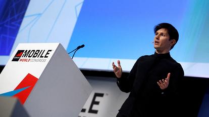 Le fondateur et PDG de Telegram, Pavel Durov, prononce un discours d’ouverture lors du Mobile World Congress à Barcelone, le 23 février 2016.
