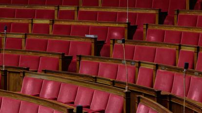 L’Hémicycle vide de l’Assemblée nationale.