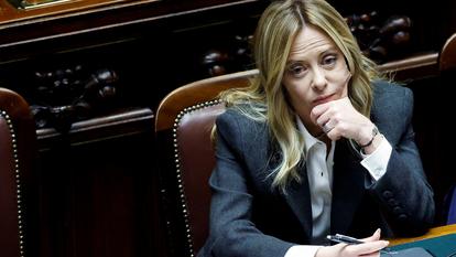 Giorgia Meloni, premier ministre italien au Parlement de la République italienne à Rome.