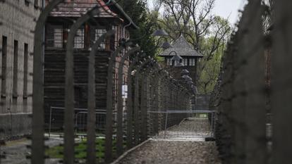 Le camp de concentration d’Auschwitz-Birkenau, en avril 2026.