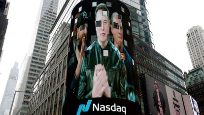 Elon Musk, lors du premier jour de cotation de SpaceX au Nasdaq.
