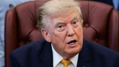 Le président américain Donald Trump dans le Bureau ovale de la Maison-Blanche à Washington, le 3 août 2026.