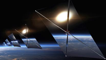 Vue d’artiste des miroirs en orbite proposés par la startup américaine Reflect Orbital.