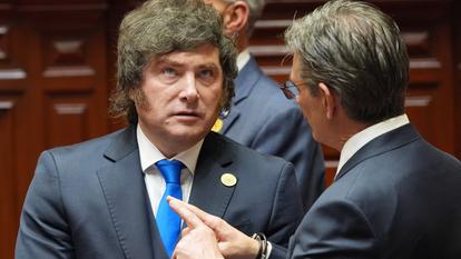 Le président argentin Javier Milei à Lima, le mardi 28 juillet 2026.