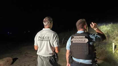 Équipées de lampes torches, les autorités tentent de débusquer les incendiaires dans le golfe de Saint-Tropez.
