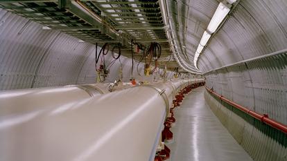 Le tunnel de l’ancien accélérateur de particules RHIC, au laboratoire de Brookhaven, dans l’état de New York.