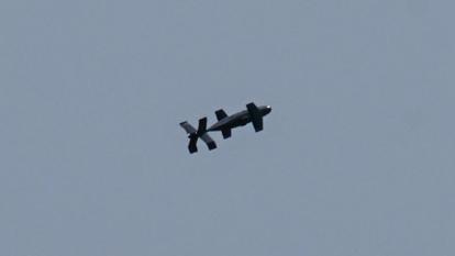 Un drone MEROPS lors d’un exercice de défense antidrone de l’Otan à Capu Midia, en Roumanie, le 24 avril 2026.