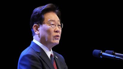 Le président sud-coréen Lee Jae Myung à Séoul, en Corée du Sud, samedi 15 août 2026.